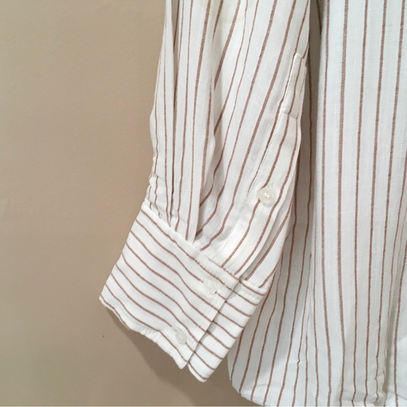 Zara Back Bow Striped Shirt Button Top Oversize White Women’s S New 8437/416 - Picture 5 of 10